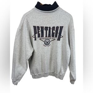 Vintage Gear For Sports The Pentagon Gray Turtleneck sweatshirt size Medium